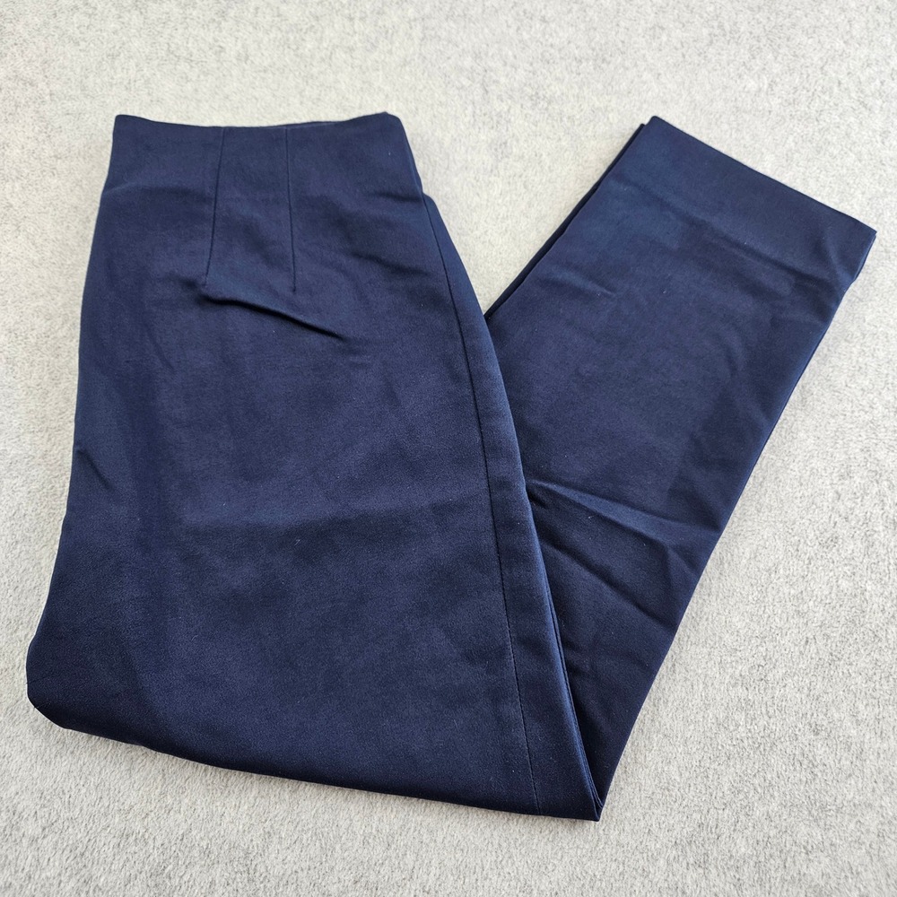 CHAPS Capri Pants Women 4 Blue Side Zip Stretch Trousers Office Career Casual